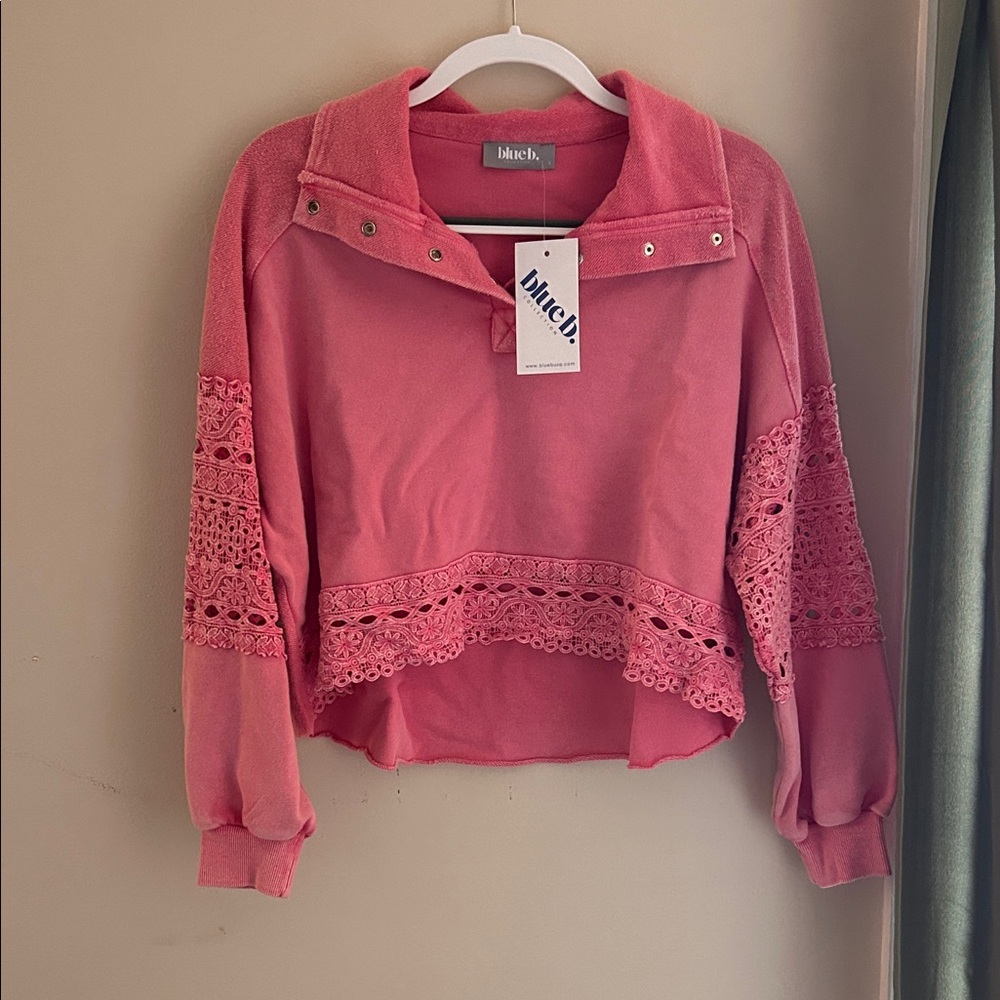 Juicy Couture Coral Crochet Detail Hoodie